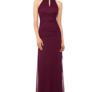 Betsy & Adam Halter Maxi Dress in Plum